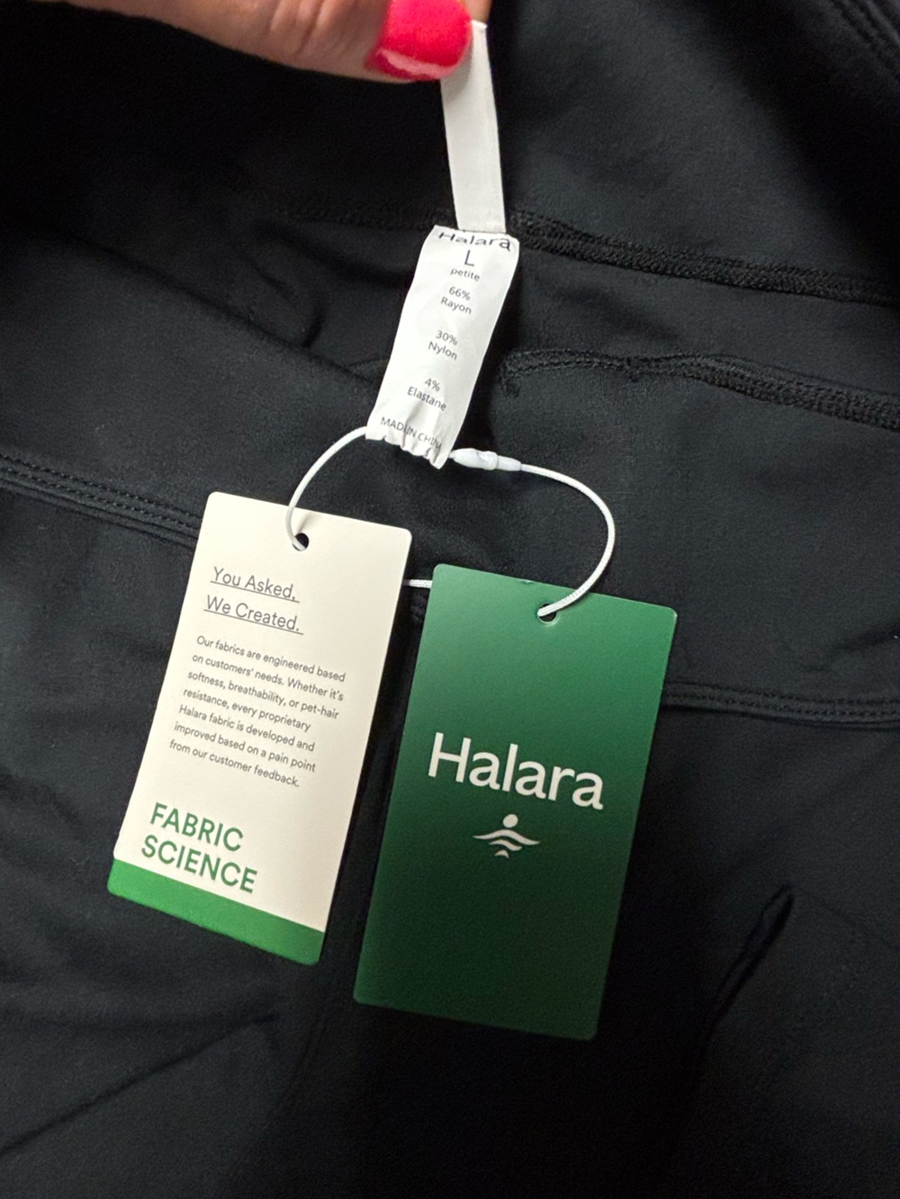 HALARA NWT Black High-Waist Stretch Work Pant Athleisure Flex Black Large Petite - Picture 4 of 6